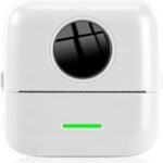 NK Impresora Fotografica Portatil con 5 Rollos de Papel Termico - Mini Impresora Termica Inalambrica para Movil, Cable USB, Compatible con iOS y Android, Color Blanco