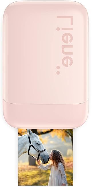 Liene Impresora Foto Movil, 2 x 3'' Impresora de Fotos Portatil con 50 Zink Papeles Fotografico Autoadhesivo, Conexion Bluetooth 5.0, Compatible con iOS/Android, Mini Impresora per Smartphone