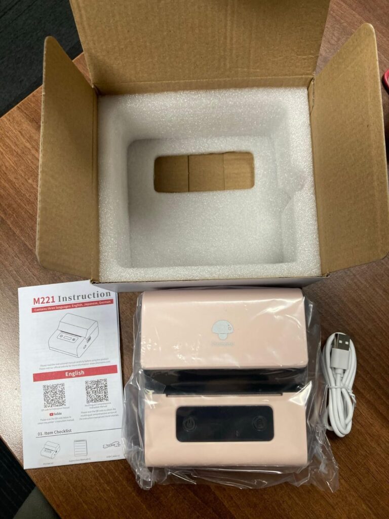 Accesorios que trae el paquete de la Phomemo M221